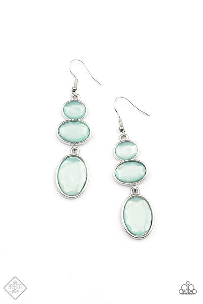 Tiers of Tranquility Blue Earrings-Jewelry-Paparazzi Accessories-Ericka C Wise, $5 Jewelry Paparazzi accessories jewelry ericka champion wise elite consultant life of the party fashion fix lead and nickel free florida palm bay melbourne