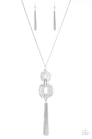 Timelessly Tasseled Silver Necklace-Jewelry-Paparazzi Accessories-Ericka C Wise, $5 Jewelry Paparazzi accessories jewelry ericka champion wise elite consultant life of the party fashion fix lead and nickel free florida palm bay melbourne