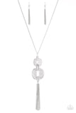 Timelessly Tasseled Silver Necklace-Jewelry-Paparazzi Accessories-Ericka C Wise, $5 Jewelry Paparazzi accessories jewelry ericka champion wise elite consultant life of the party fashion fix lead and nickel free florida palm bay melbourne