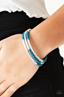 Tourist Trap Blue Bracelet-Jewelry-Paparazzi Accessories-Ericka C Wise, $5 Jewelry Paparazzi accessories jewelry ericka champion wise elite consultant life of the party fashion fix lead and nickel free florida palm bay melbourne