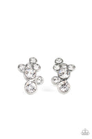 Treasure Treat White Post Earrings-Jewelry-Paparazzi Accessories-Ericka C Wise, $5 Jewelry Paparazzi accessories jewelry ericka champion wise elite consultant life of the party fashion fix lead and nickel free florida palm bay melbourne
