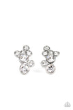 Treasure Treat White Post Earrings-Jewelry-Paparazzi Accessories-Ericka C Wise, $5 Jewelry Paparazzi accessories jewelry ericka champion wise elite consultant life of the party fashion fix lead and nickel free florida palm bay melbourne