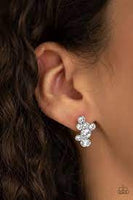 Treasure Treat White Post Earrings-Jewelry-Paparazzi Accessories-Ericka C Wise, $5 Jewelry Paparazzi accessories jewelry ericka champion wise elite consultant life of the party fashion fix lead and nickel free florida palm bay melbourne