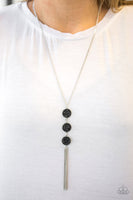 Triple Shimmer Black Necklace-Jewelry-Paparazzi Accessories-Ericka C Wise, $5 Jewelry Paparazzi accessories jewelry ericka champion wise elite consultant life of the party fashion fix lead and nickel free florida palm bay melbourne