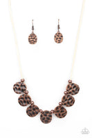 Turn Me Loose Copper Necklace-Jewelry-Paparazzi Accessories-Ericka C Wise, $5 Jewelry Paparazzi accessories jewelry ericka champion wise elite consultant life of the party fashion fix lead and nickel free florida palm bay melbourne