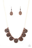 Turn Me Loose Copper Necklace-Jewelry-Paparazzi Accessories-Ericka C Wise, $5 Jewelry Paparazzi accessories jewelry ericka champion wise elite consultant life of the party fashion fix lead and nickel free florida palm bay melbourne