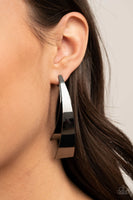 Underestimated Edge Black Earrings-Jewelry-Paparazzi Accessories-Ericka C Wise, $5 Jewelry Paparazzi accessories jewelry ericka champion wise elite consultant life of the party fashion fix lead and nickel free florida palm bay melbourne