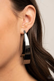 Underestimated Edge Black Earrings-Jewelry-Paparazzi Accessories-Ericka C Wise, $5 Jewelry Paparazzi accessories jewelry ericka champion wise elite consultant life of the party fashion fix lead and nickel free florida palm bay melbourne