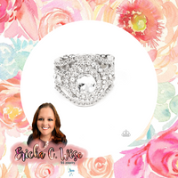 Understated Drama White Ring-Jewelry-Paparazzi Accessories-Ericka C Wise, $5 Jewelry Paparazzi accessories jewelry ericka champion wise elite consultant life of the party fashion fix lead and nickel free florida palm bay melbourne