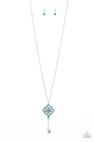 Unlocked Blue Necklace-Jewelry-Paparazzi Accessories-Ericka C Wise, $5 Jewelry Paparazzi accessories jewelry ericka champion wise elite consultant life of the party fashion fix lead and nickel free florida palm bay melbourne