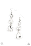 Unpredictable Shimmer White Earrings-Jewelry-Paparazzi Accessories-Ericka C Wise, $5 Jewelry Paparazzi accessories jewelry ericka champion wise elite consultant life of the party fashion fix lead and nickel free florida palm bay melbourne