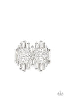 Urban Empire White Ring-Jewelry-Paparazzi Accessories-Ericka C Wise, $5 Jewelry Paparazzi accessories jewelry ericka champion wise elite consultant life of the party fashion fix lead and nickel free florida palm bay melbourne