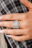 Urban Empire White Ring-Jewelry-Paparazzi Accessories-Ericka C Wise, $5 Jewelry Paparazzi accessories jewelry ericka champion wise elite consultant life of the party fashion fix lead and nickel free florida palm bay melbourne