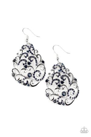 Winter Garden Blue Earring-Jewelry-Paparazzi Accessories-Ericka C Wise, $5 Jewelry Paparazzi accessories jewelry ericka champion wise elite consultant life of the party fashion fix lead and nickel free florida palm bay melbourne