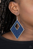 Woven Wanderer Blue Earrings-Jewelry-Paparazzi Accessories-Ericka C Wise, $5 Jewelry Paparazzi accessories jewelry ericka champion wise elite consultant life of the party fashion fix lead and nickel free florida palm bay melbourne