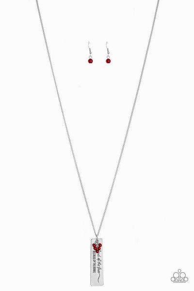 Because of the Brave Red Necklace-simple-Ericka C Wise, $5 Jewelry -Ericka C Wise, $5 Jewelry Paparazzi accessories jewelry ericka champion wise elite consultant life of the party fashion fix lead and nickel free florida palm bay melbourne