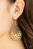 Dewy Dazzle Yellow Earring-Jewelry-Paparazzi Accessories-Ericka C Wise, $5 Jewelry Paparazzi accessories jewelry ericka champion wise elite consultant life of the party fashion fix lead and nickel free florida palm bay melbourne