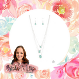 Dewy Drizzle Green Necklace-Jewelry-Paparazzi Accessories-Ericka C Wise, $5 Jewelry Paparazzi accessories jewelry ericka champion wise elite consultant life of the party fashion fix lead and nickel free florida palm bay melbourne