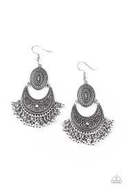 Western Trails Silver Earring-Jewelry-Paparazzi Accessories-Ericka C Wise, $5 Jewelry Paparazzi accessories jewelry ericka champion wise elite consultant life of the party fashion fix lead and nickel free florida palm bay melbourne