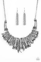 In the Mane-Stream Silver Necklace-Jewelry-Paparazzi Accessories-Ericka C Wise, $5 Jewelry Paparazzi accessories jewelry ericka champion wise elite consultant life of the party fashion fix lead and nickel free florida palm bay melbourne