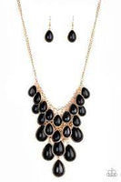 Shop Til you TEARDROP Gold Necklace-Jewelry-Paparazzi Accessories-Ericka C Wise, $5 Jewelry Paparazzi accessories jewelry ericka champion wise elite consultant life of the party fashion fix lead and nickel free florida palm bay melbourne
