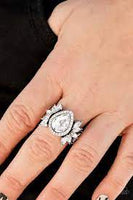 Regal Regalia White Ring-Jewelry-Paparazzi Accessories-Ericka C Wise, $5 Jewelry Paparazzi accessories jewelry ericka champion wise elite consultant life of the party fashion fix lead and nickel free florida palm bay melbourne