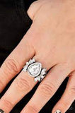Regal Regalia White Ring-Jewelry-Paparazzi Accessories-Ericka C Wise, $5 Jewelry Paparazzi accessories jewelry ericka champion wise elite consultant life of the party fashion fix lead and nickel free florida palm bay melbourne