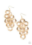 Scattered Shimmer Gold Earrings-Jewelry-Paparazzi Accessories-Ericka C Wise, $5 Jewelry Paparazzi accessories jewelry ericka champion wise elite consultant life of the party fashion fix lead and nickel free florida palm bay melbourne