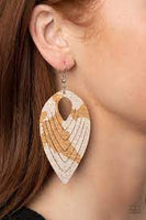 Cork Cabana White Earrings-Jewelry-Paparazzi Accessories-Ericka C Wise, $5 Jewelry Paparazzi accessories jewelry ericka champion wise elite consultant life of the party fashion fix lead and nickel free florida palm bay melbourne