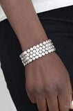 Scattered Starlight White Bracelet-Jewelry-Paparazzi Accessories-Ericka C Wise, $5 Jewelry Paparazzi accessories jewelry ericka champion wise elite consultant life of the party fashion fix lead and nickel free florida palm bay melbourne