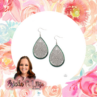 Fleur De Fantasy Green Earrings-Jewelry-Paparazzi Accessories-Ericka C Wise, $5 Jewelry Paparazzi accessories jewelry ericka champion wise elite consultant life of the party fashion fix lead and nickel free florida palm bay melbourne