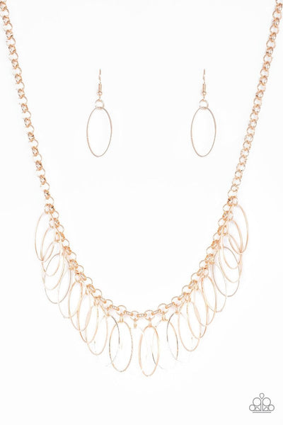 Fringe Finale Rose Gold Necklace-Jewelry-Paparazzi Accessories-Ericka C Wise, $5 Jewelry Paparazzi accessories jewelry ericka champion wise elite consultant life of the party fashion fix lead and nickel free florida palm bay melbourne