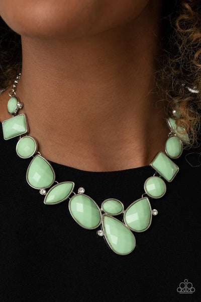 Mystical Mirage Green Necklace-Jewelry-Paparazzi Accessories-Ericka C Wise, $5 Jewelry Paparazzi accessories jewelry ericka champion wise elite consultant life of the party fashion fix lead and nickel free florida palm bay melbourne