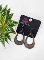 Terra Timber Copper Earrings-Jewelry-Paparazzi Accessories-Ericka C Wise, $5 Jewelry Paparazzi accessories jewelry ericka champion wise elite consultant life of the party fashion fix lead and nickel free florida palm bay melbourne