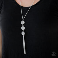 Triple Shimmer White Necklace-Jewelry-Paparazzi Accessories-Ericka C Wise, $5 Jewelry Paparazzi accessories jewelry ericka champion wise elite consultant life of the party fashion fix lead and nickel free florida palm bay melbourne