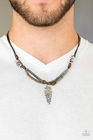 Off With His Arrowhead Brown Urban Necklace-Jewelry-Paparazzi Accessories-Ericka C Wise, $5 Jewelry Paparazzi accessories jewelry ericka champion wise elite consultant life of the party fashion fix lead and nickel free florida palm bay melbourne