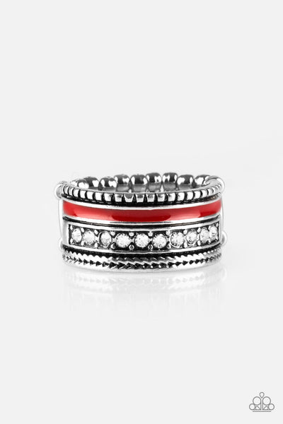 Rich Rogue Red Ring-Jewelry-Paparazzi Accessories-Ericka C Wise, $5 Jewelry Paparazzi accessories jewelry ericka champion wise elite consultant life of the party fashion fix lead and nickel free florida palm bay melbourne