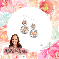 Sunny Sahara Orange Earrings-Jewelry-Paparazzi Accessories-Ericka C Wise, $5 Jewelry Paparazzi accessories jewelry ericka champion wise elite consultant life of the party fashion fix lead and nickel free florida palm bay melbourne