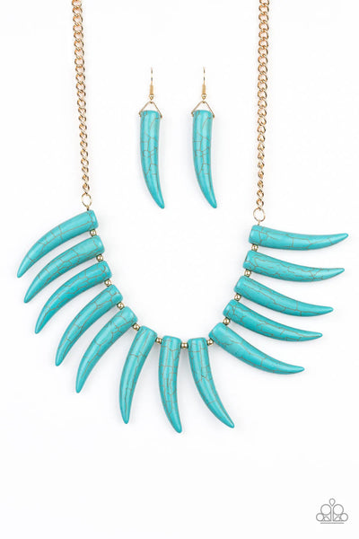 Tusk Tundra Blue Necklace-Jewelry-Ericka C Wise, $5 Jewelry-Ericka C Wise, $5 Jewelry Paparazzi accessories jewelry ericka champion wise elite consultant life of the party fashion fix lead and nickel free florida palm bay melbourne