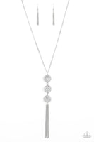 Triple Shimmer White Necklace-Jewelry-Paparazzi Accessories-Ericka C Wise, $5 Jewelry Paparazzi accessories jewelry ericka champion wise elite consultant life of the party fashion fix lead and nickel free florida palm bay melbourne