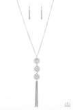 Triple Shimmer White Necklace-Jewelry-Paparazzi Accessories-Ericka C Wise, $5 Jewelry Paparazzi accessories jewelry ericka champion wise elite consultant life of the party fashion fix lead and nickel free florida palm bay melbourne